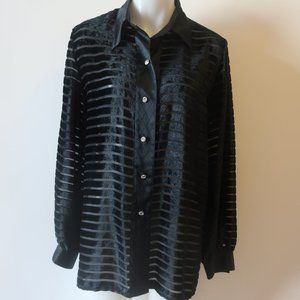 Womens Starington Blouses by Charlotte Velour Striped Blouse Top 12 *